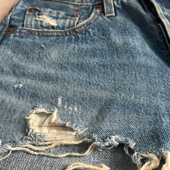 Levi's 501 Ripped Denim Shorts - Picture 2 of 8